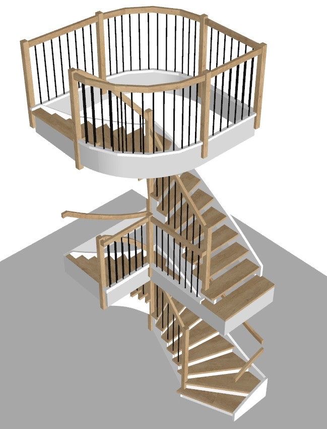3D-Visualisierung einer Treppenplanung